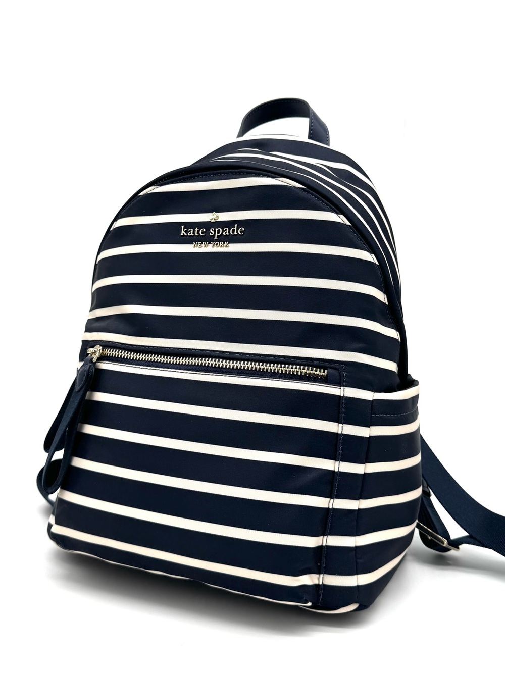 Kate Spade Chelsea Nylon Medium Backpack Navy Blue Striped
